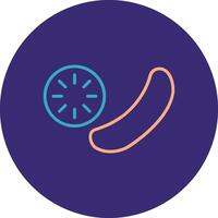 Cucumber Line Two Color Circle Icon vector