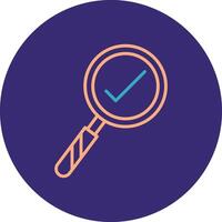 Magnifying Glass Line Two Color Circle Icon vector