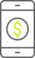 Mobile Banking Line Two Color Icon vector