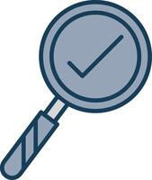 Magnifying Glass Line Filled Grey Icon vector