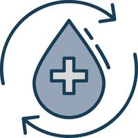 Purified Water Line Filled Grey Icon vector