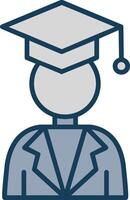 Academician Line Filled Grey Icon vector