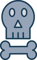 Skull Line Filled Grey Icon vector