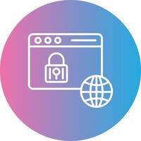 Web Security Line Gradient Circle Icon vector