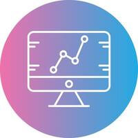 estadísticas línea degradado circulo icono vector