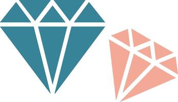 icono de dos colores de glifo de diamante vector