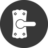Door Handle Glyph Inverted Icon vector