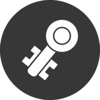 Old Key Glyph Inverted Icon vector