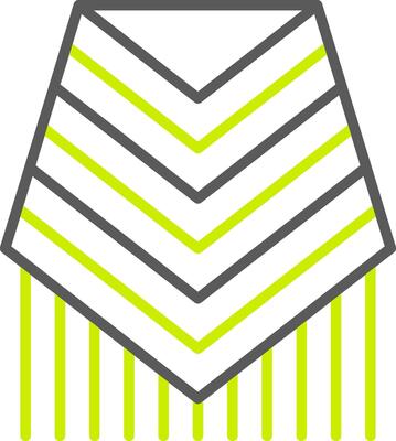 Poncho Line Two Color Icon