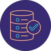 Approved Database Line Two Color Circle Icon vector