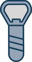 Bottle Opener Line Filled Grey Icon vector