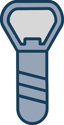 Bottle Opener Line Filled Grey Icon