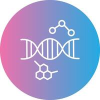 Dna Line Gradient Circle Icon vector