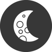 creciente Luna glifo invertido icono vector