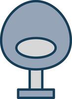 Stool Line Filled Grey Icon vector