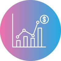 Sales Statistics Line Gradient Circle Icon vector