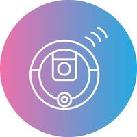 Robot Vacuum Cleaner Line Gradient Circle Icon vector
