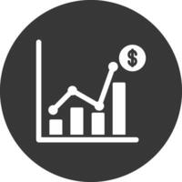 Sales Statistics Glyph Inverted Icon vector