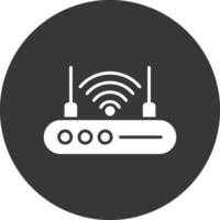 icono invertido del glifo del enrutador wifi vector