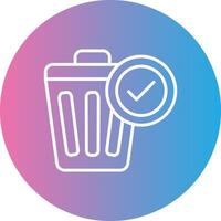 Waste Bin Line Gradient Circle Icon vector