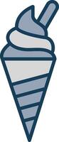 Ice Cream Line Filled Grey Icon vector