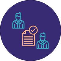 Conclusion Of Contract Line Two Color Circle Icon vector