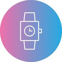 reloj línea degradado circulo icono vector