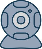 Web Cam Line Filled Grey Icon vector