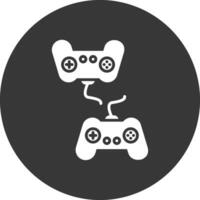 Player Versus Player Glyph Inverted Icon vector