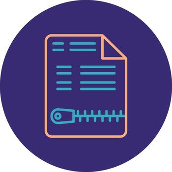 Código Postal archivo línea dos color circulo icono vector