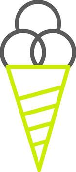 Ice Cream Cone Line Two Color Icon vector