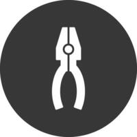 Pliers Glyph Inverted Icon vector