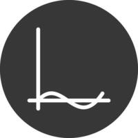 Wave Chart Glyph Inverted Icon vector