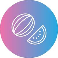 Watermelon Line Gradient Circle Icon vector