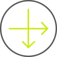 Intersect Line Two Color Icon vector