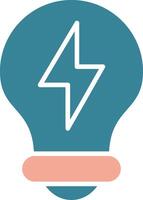 Light Bulb Glyph Two Color Icon vector