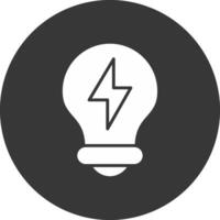 Light Bulb Glyph Inverted Icon vector