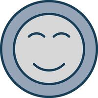 Smile Line Filled Grey Icon vector
