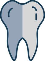 Tooth Line Filled Grey Icon vector