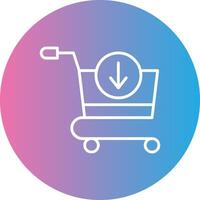 Add To Cart Line Gradient Circle Icon vector