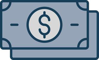 Dollar Line Filled Grey Icon vector