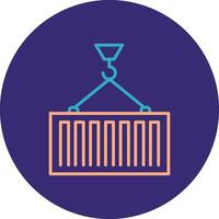 Container Loading Line Two Color Circle Icon vector