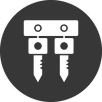 Hooks Glyph Inverted Icon vector
