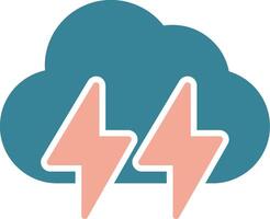 Lightening Glyph Two Color Icon vector