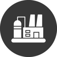 Oil Refininery Glyph Inverted Icon vector