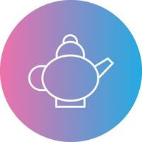 Tea Pot Line Gradient Circle Icon vector