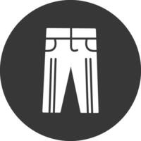 pantalones glifo icono invertido vector