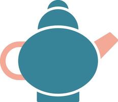 Tea Pot Glyph Two Color Icon vector