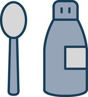 Coffee Syrup Line Filled Grey Icon vector