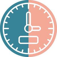 icono de dos colores de glifo de reloj vector